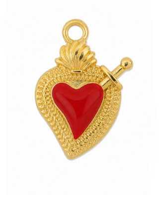 CHARM CUORE SACRO RED GOLD