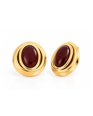 ORECCHINI OVAL BORDEAUX