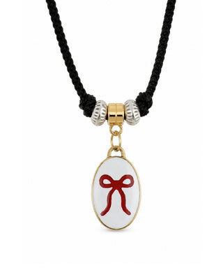 COLLANA OVALE FIOCCO BLACK