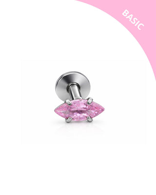 PIERCING PINK MARQUISE SILVER