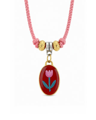 COLLANA OVALE TULIP RED PINK
