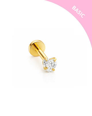 PIERCING HEART SOLITAIRE GOLD