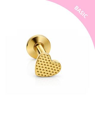 PIERCING HEART TEXTURE GOLD