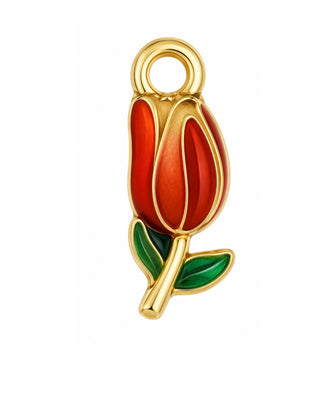 CHARM TULIPANO RED GOLD