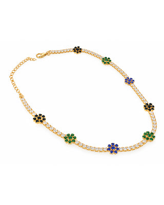 COLLANA TENNIS FLOWER COLORS gold