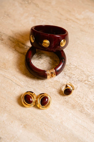 BRACCIALE RESIN GOLD DOTS