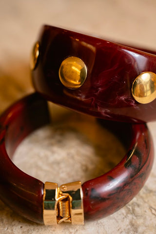 BRACCIALE RESIN GOLD DOTS