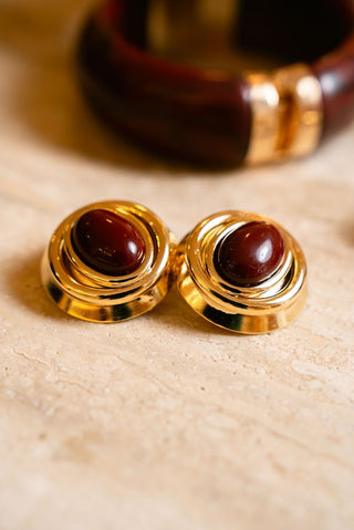 ORECCHINI OVAL BORDEAUX