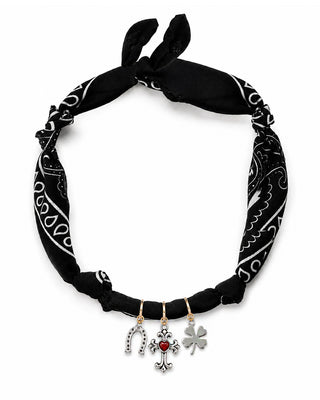 COLLANA BANDANA MYSELF BLACK CUORI