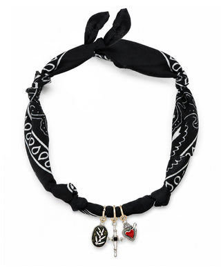 COLLANA BANDANA MYSELF BLACK CUORI
