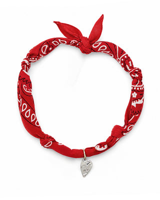 COLLANA BANDANA MYSELF ROSSA CUORI