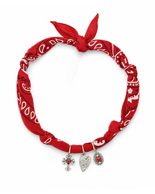 COLLANA BANDANA MYSELF ROSSA CUORI