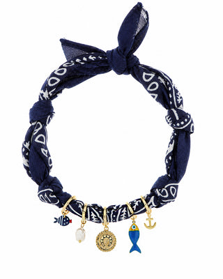 COLLANA BANDANA BLU CAPRI
