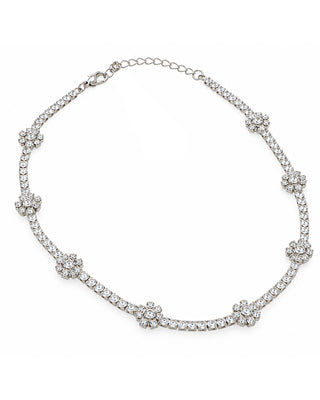 COLLANA TENNIS FLOWER COLORS silver