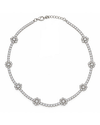 COLLANA TENNIS FLOWER COLORS silver