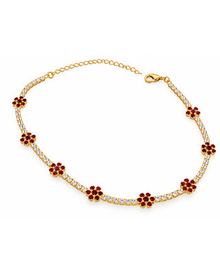 COLLANA TENNIS FLOWER COLORS gold