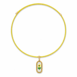 COLLANA CORDINO CHARM RICAMATO "ed lim"