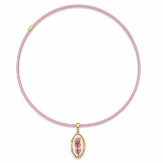 COLLANA CORDINO CHARM RICAMATO "ed lim"